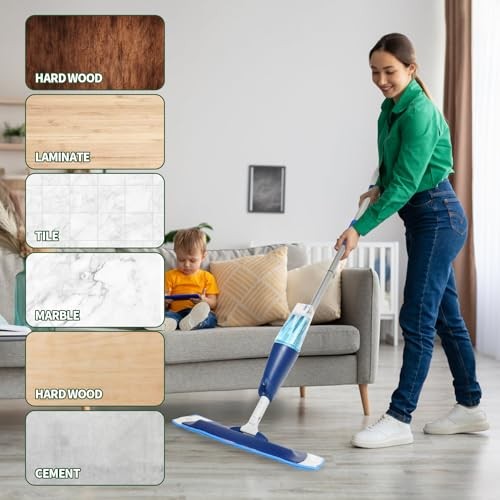 10 Pack Microfiber Cleaning Pads for Bona Mop, Reusable Microfiber 10 Pack Blue