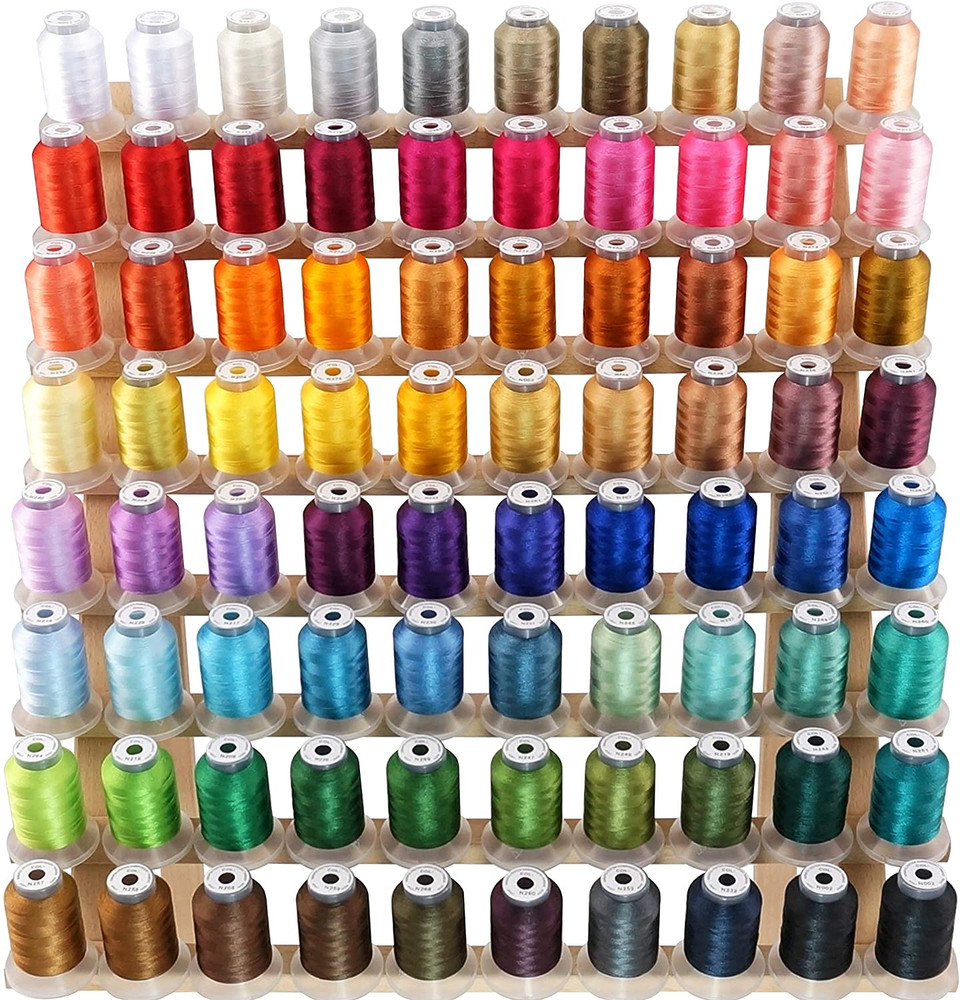 Brothread 80 Spools 500M Polyester Embroidery Thread Kit for Janome & Robisan