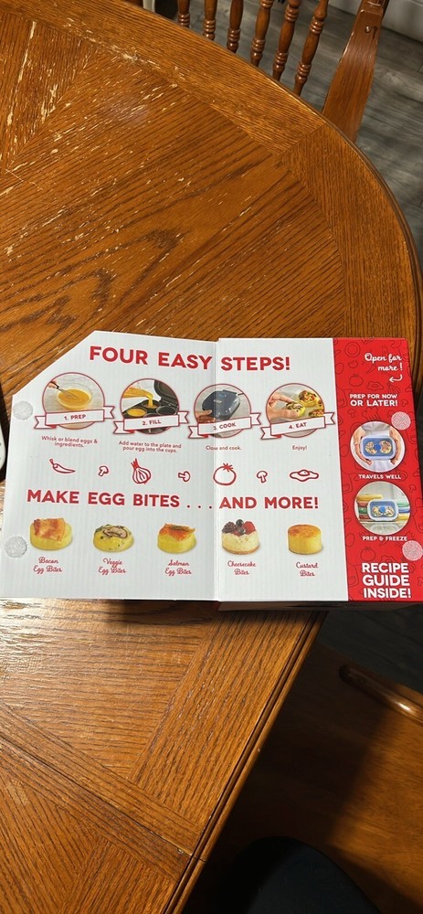 DASH Egg Bite Maker Mini Breakfast Omelet Pancake Griddle Keto Recipes Blue
