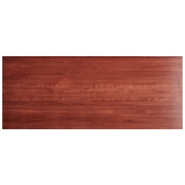 30" x 72" Rectangular Solid Wood Live Edge Restaurant Table Top in Mahogany Wood