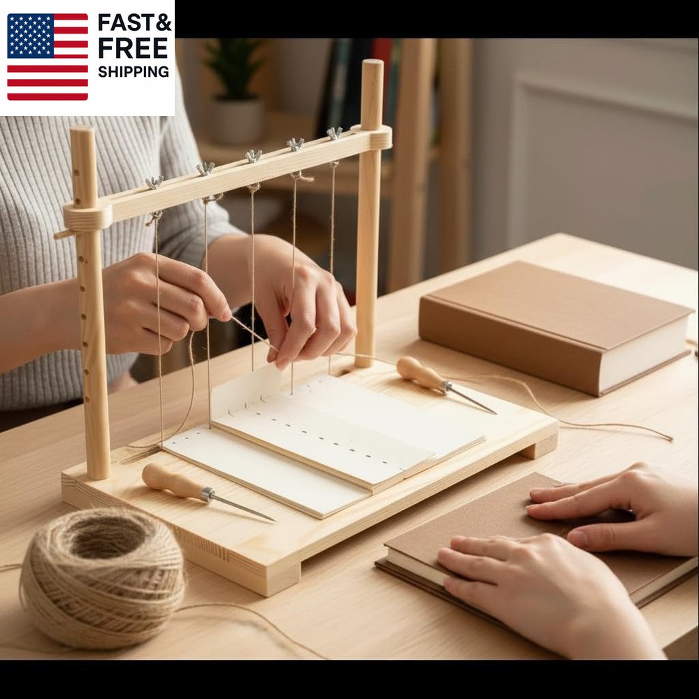 Bookbinding Sewing Frame Set Wood Book Binding Kits Bookbinding Punching Guid
