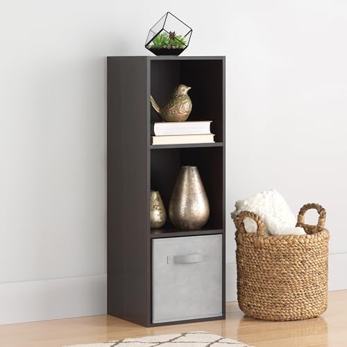 Whitmor 3 Cube Storage Organizer 3 Tier Stackable MDF Wood Bookcase Open Shelvin