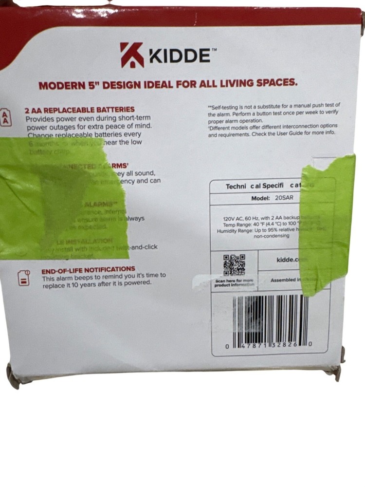 Kidde 20SAR Hardwired Smoke Detector, Battery Backup, Interconnectable, 2 Pack