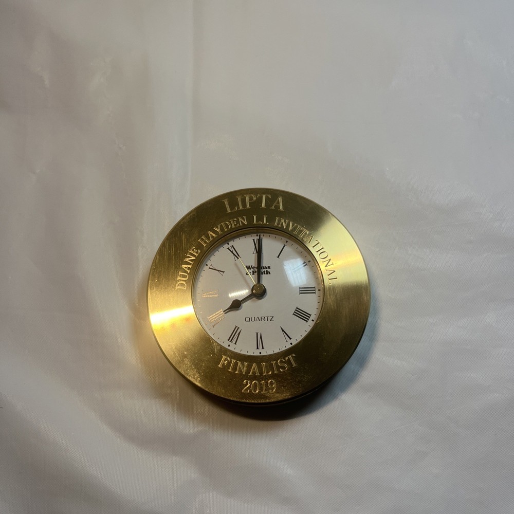 Weems & Plath 3" Brass Chart Weight Clock with Felt-Lined Box - Engraved