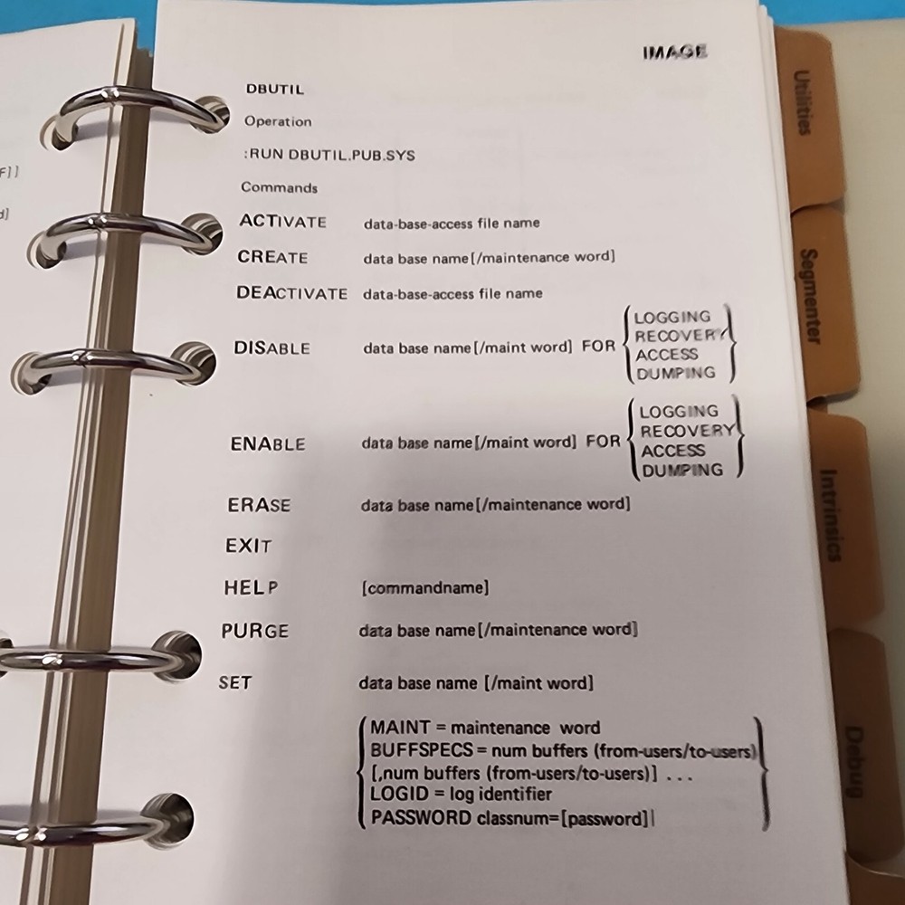 Vtg 1981 Hewlett Packard HP 3000 Computer Systems MPE Software Pocket Guide