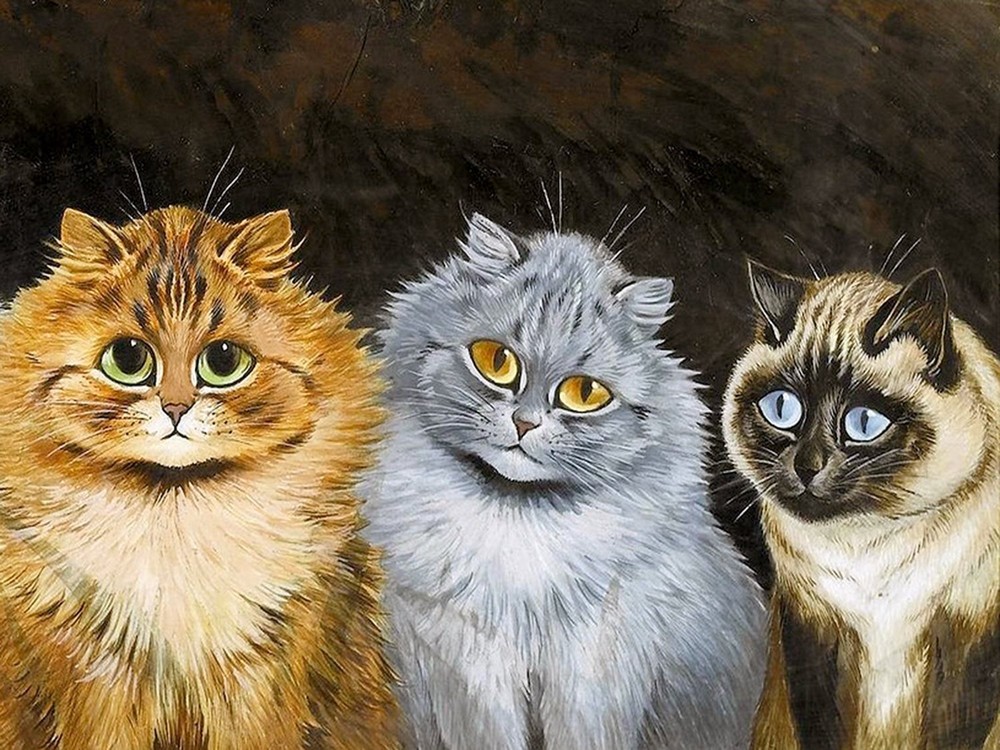 Three charming cats Accent Tile Mural Kitchen Bathroom Backsplash Ceramic 8x6