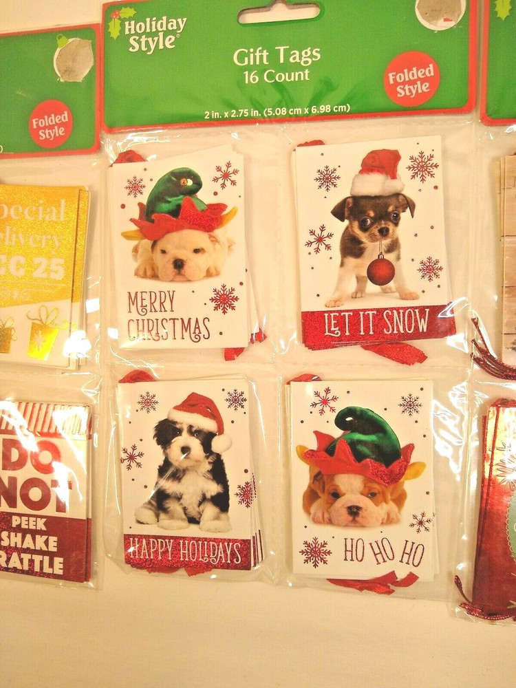 Folded Gift Tags Christmas 16 count Choice Pattern
