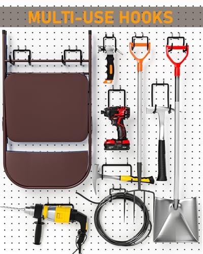 24 Pack Heavy Duty Pegboard Hooks - 1/4" Tool Hangers for Power Tools, Garage St