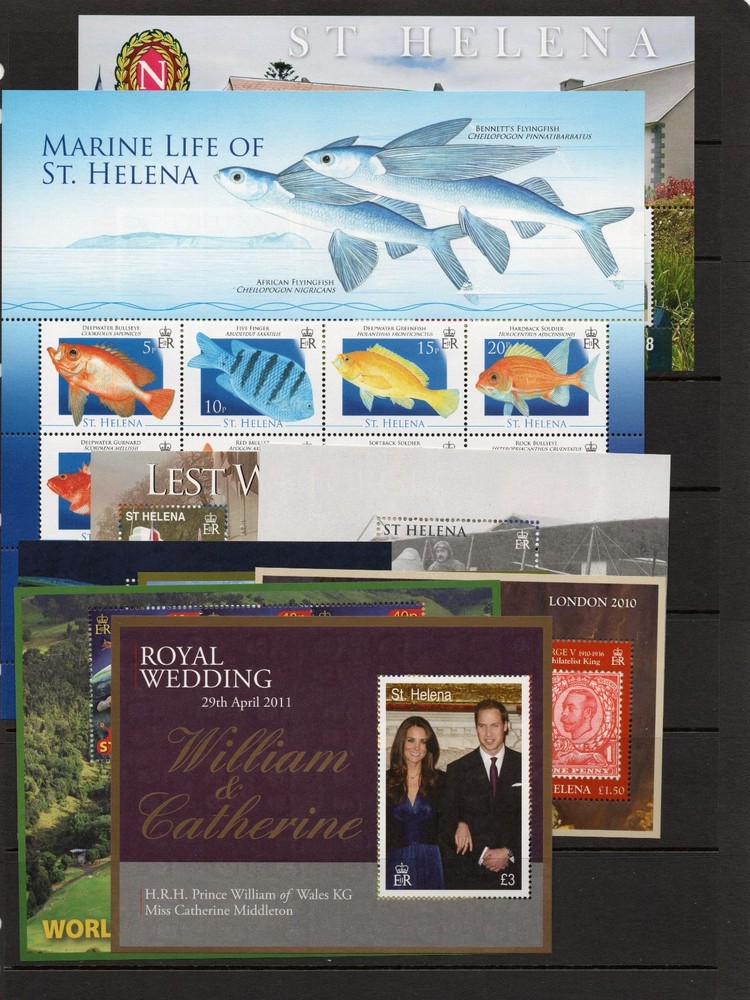 St Helena 63 Different m/sheets between 1974-2014 Mnh.