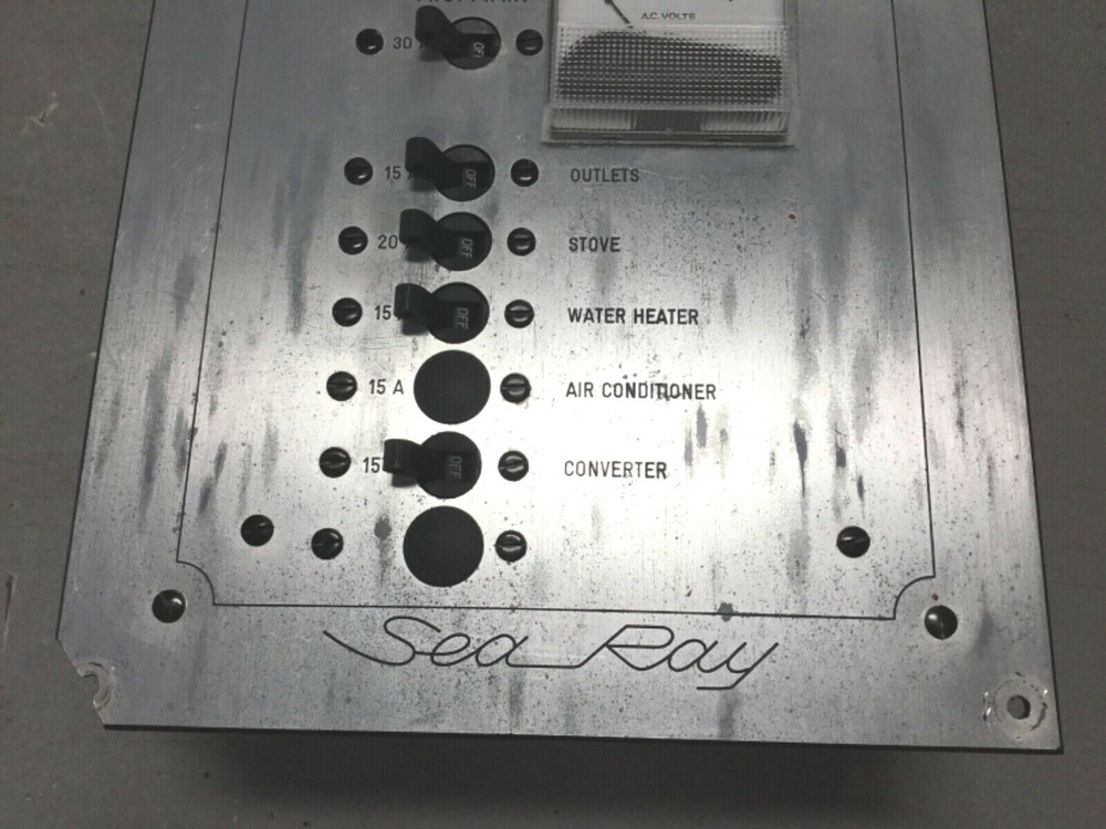 Sea Ray Shore Power Control Panel 8 3/4" x 10"
