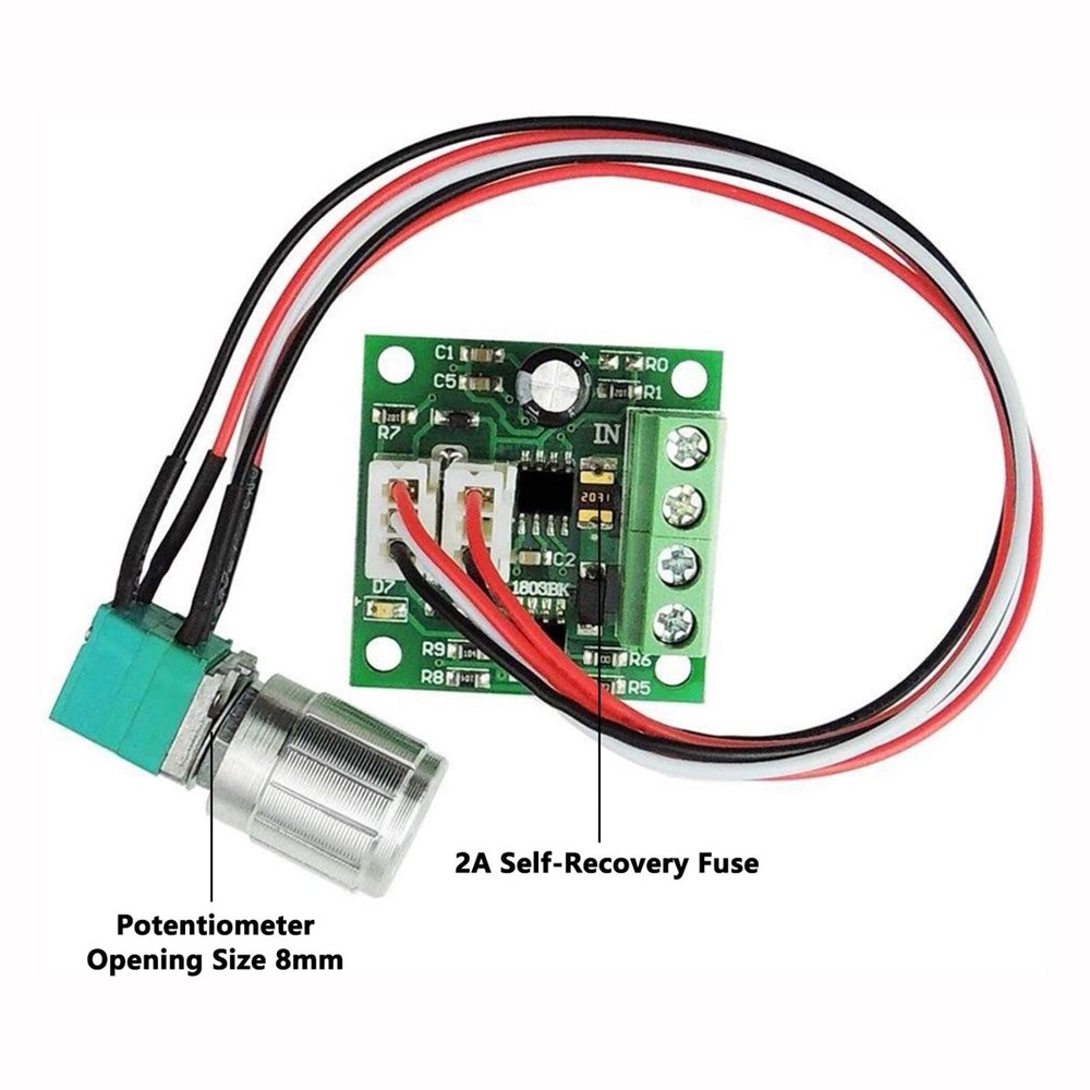 2X 6V 12V 2A 30W DC Motor Speed Controller PWM Adjustable Variable Driver Switch