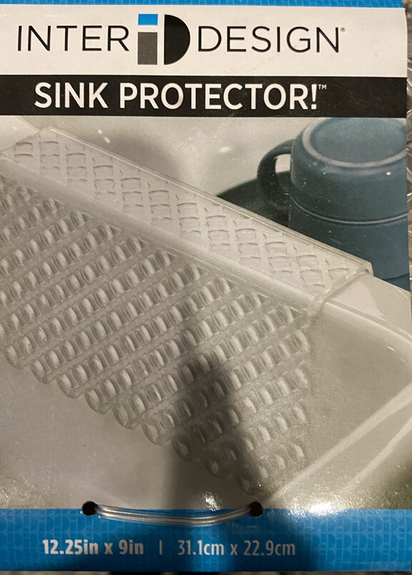InterDesign Euro Kitchen Sink Divider Protector mat clear 12.25inx9in.