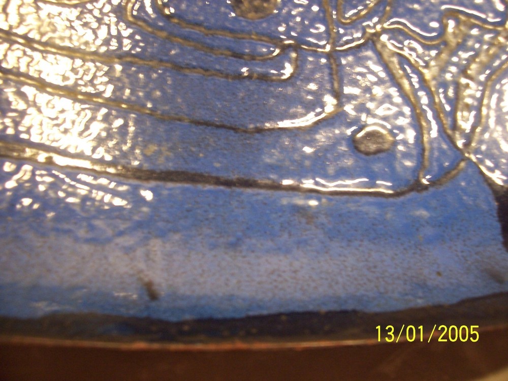 Unique Abstract Enamel On Copper Plate