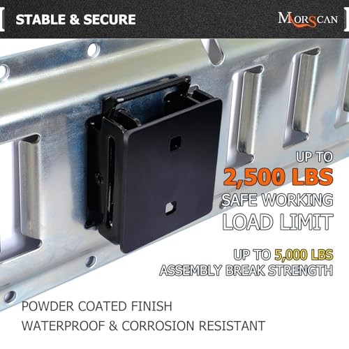 4 Pack E-Track Connector with Square Plates, E Track Double Fitting 04-Pack