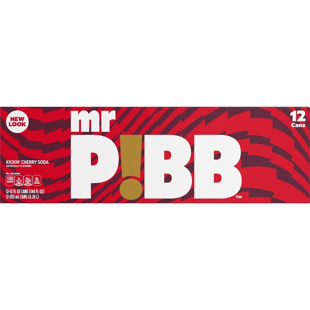 Mr. Pibb Cherry Soda Pop, 12 fl oz, 12 Pack Cans