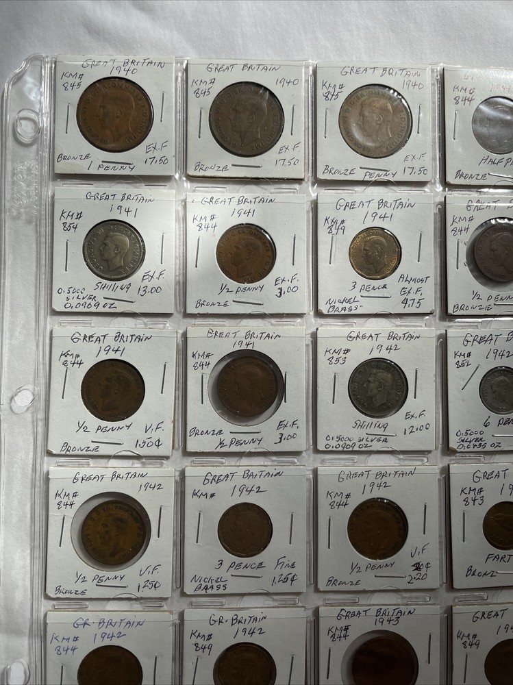 Great Britain 1940-1943 Mixed Coins