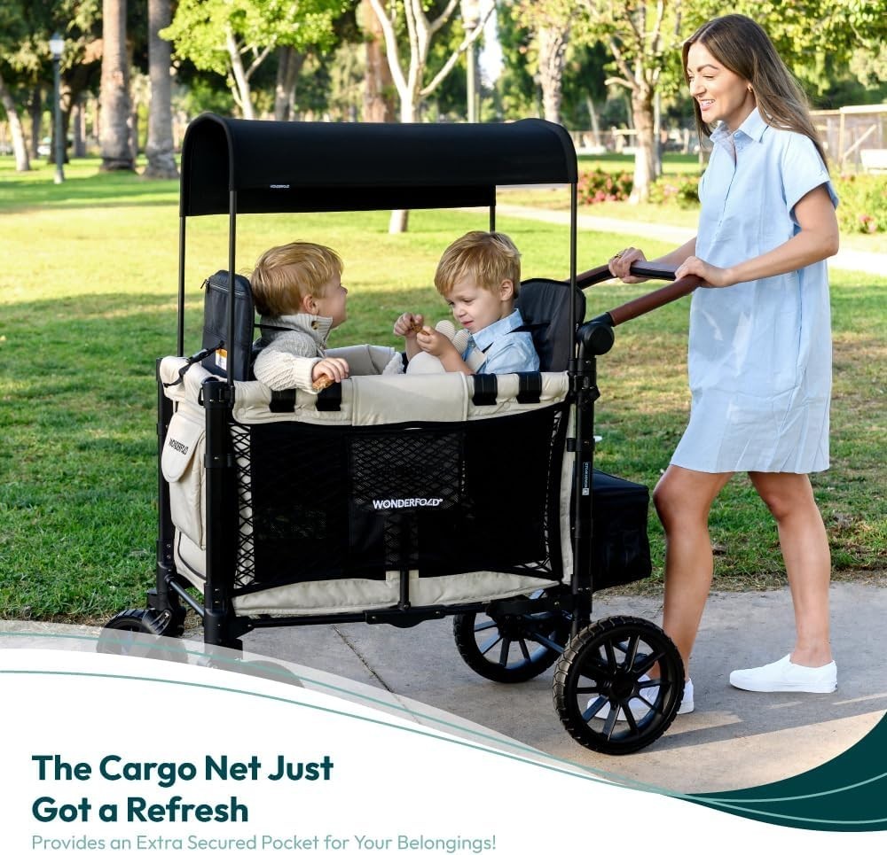 Super Stretchable Cargo Net for Stroller Wagons - Maximize Storage Space, Black