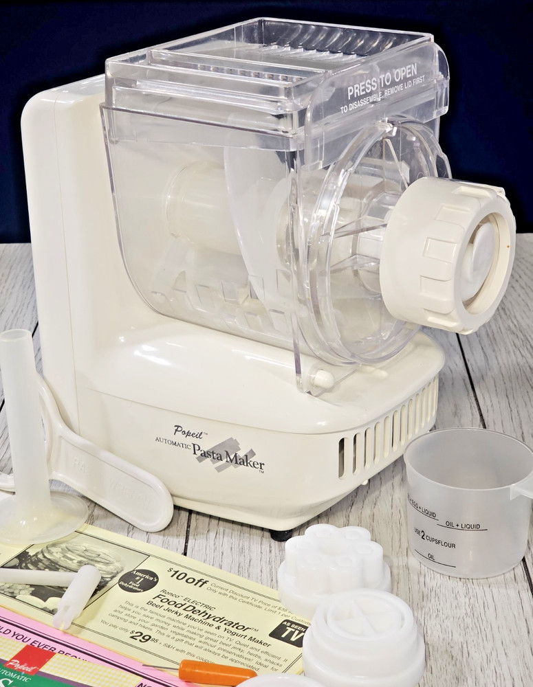 Popeil's P400 Automatic Pasta Maker Machine Multiple Attachments - Tested WORKS