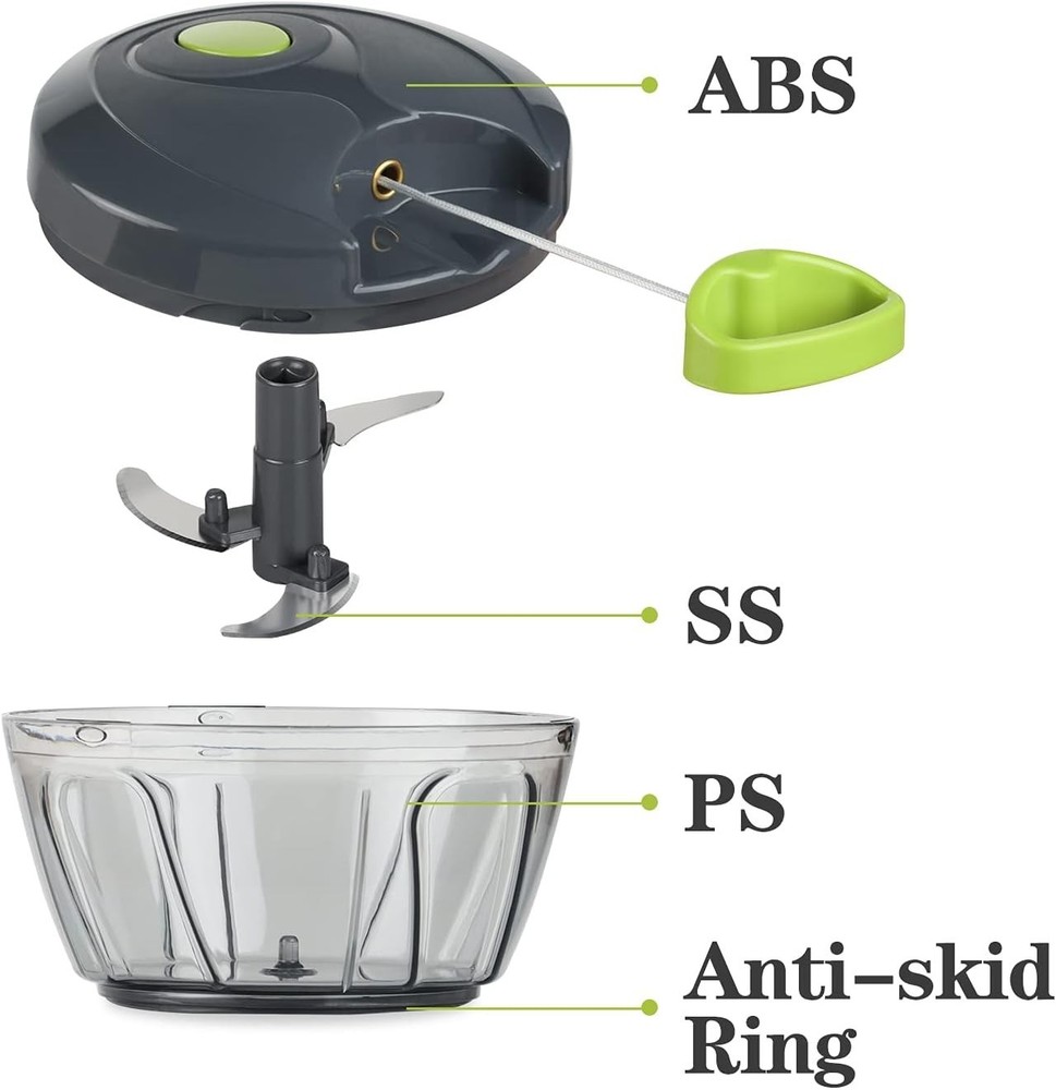 Efficient 500ml Hand String Vegetable Chopper - Perfect for Quick Meal Prep