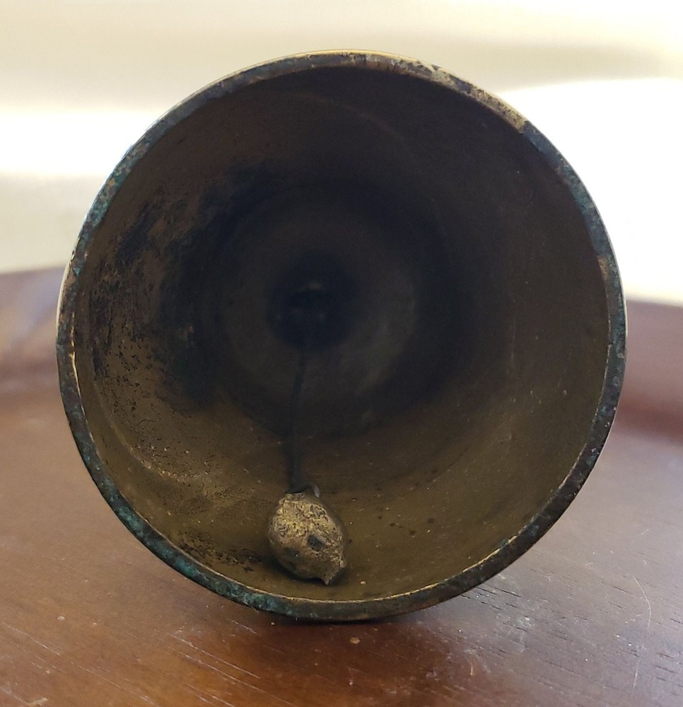 Vintage Altar Indian Bell Lighter, Solid Brass Metal Candle Holder Table Lighter