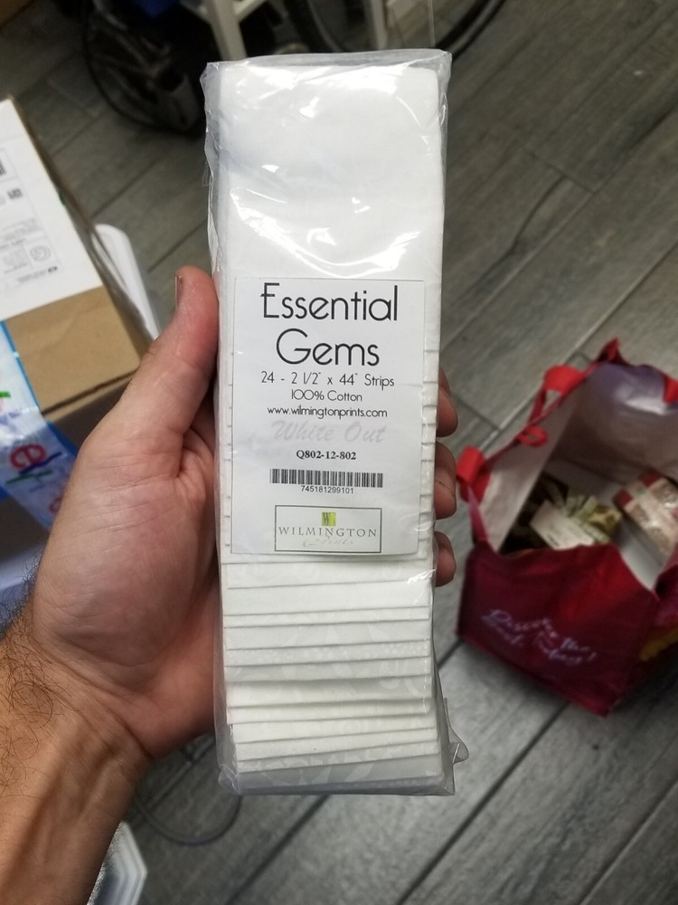 essential gems 24 - 2 1/2 X 44 Strips 100% Cotton "White OUT"