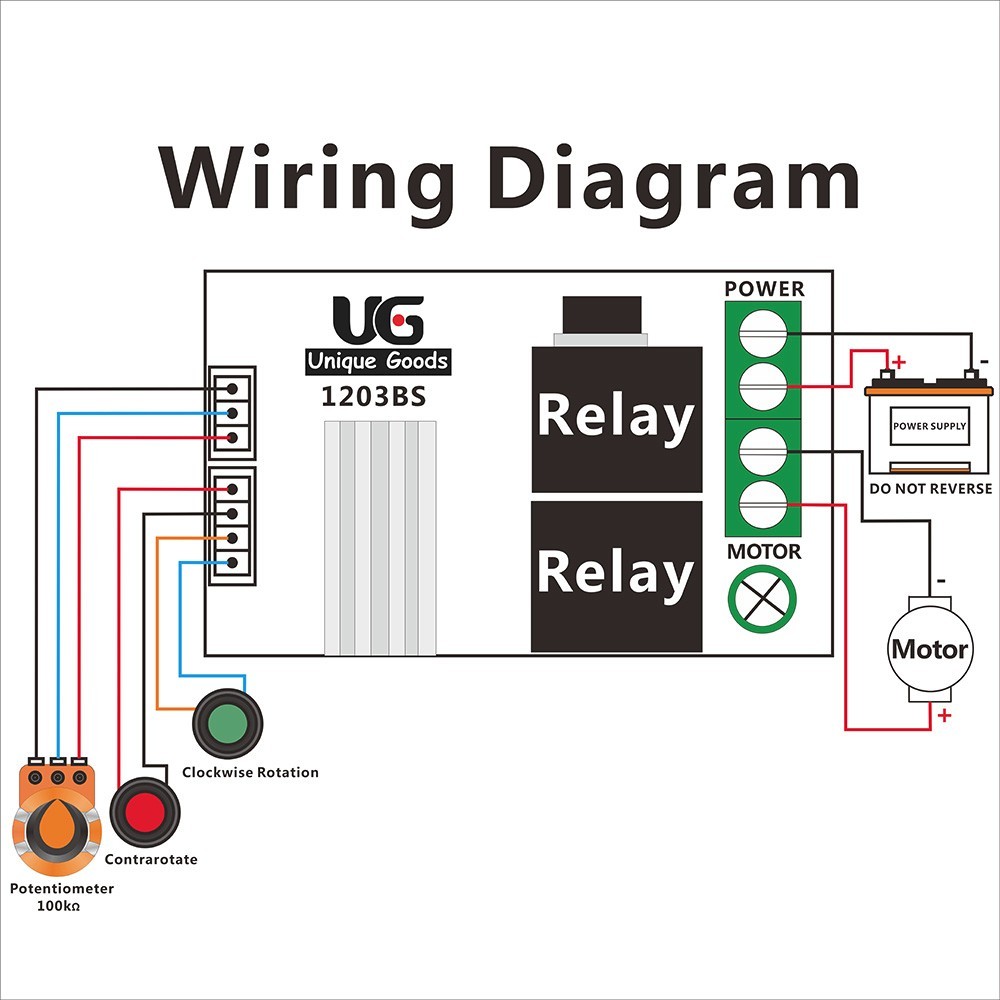 6V-24V 3A DC Motor Speed Controller Speed Adjustable Reversible Button Switch UG