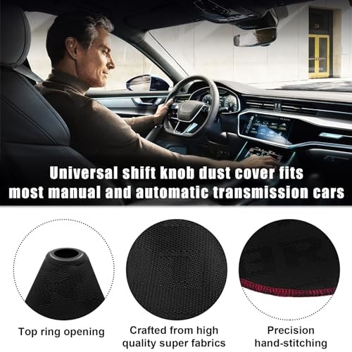 Car Shift Knob Dust Cover, Shift Boot Cover, Hyper Fabric Black