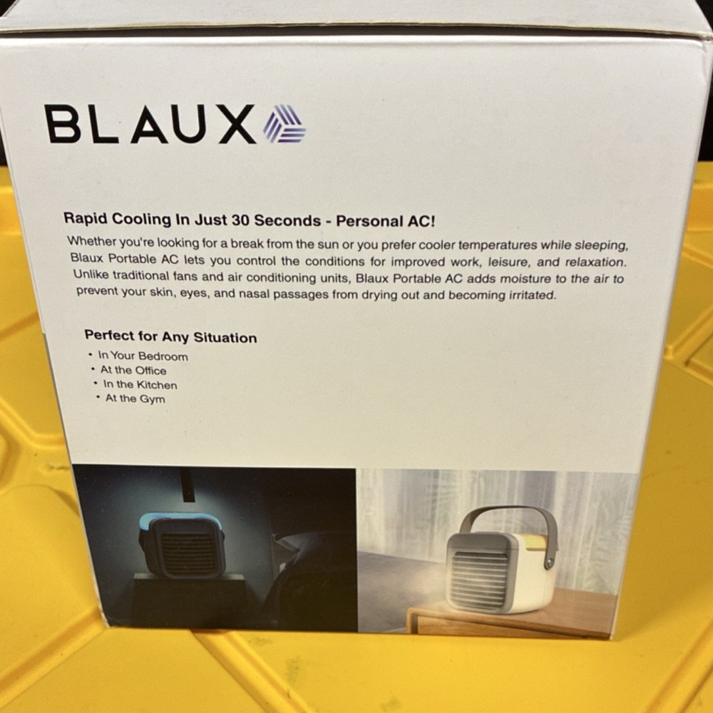 Blaux Portable Air Conditioner, Mist Function, Mood Light, Replaceable Curtain