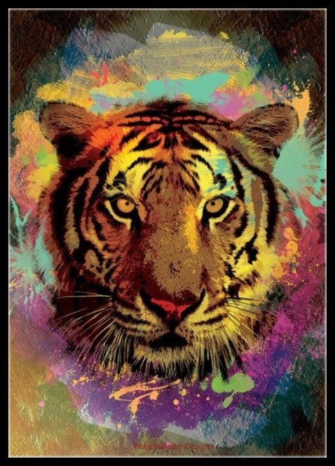 Counted Cross Stitch Kits Needlework Crafts DIY Chart - Color Tiger