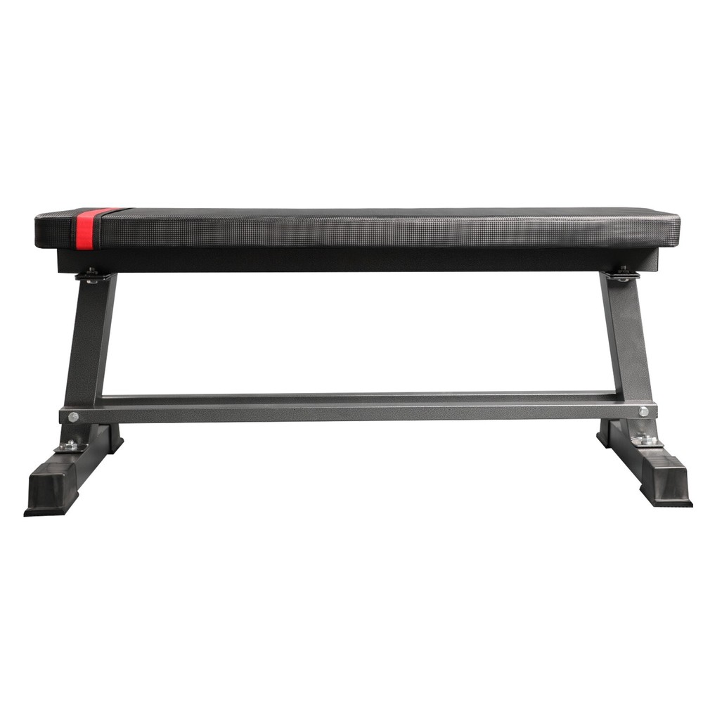 Flat Weight Bench with Built-in Dumbbell Rack Workout Bench Strength Training