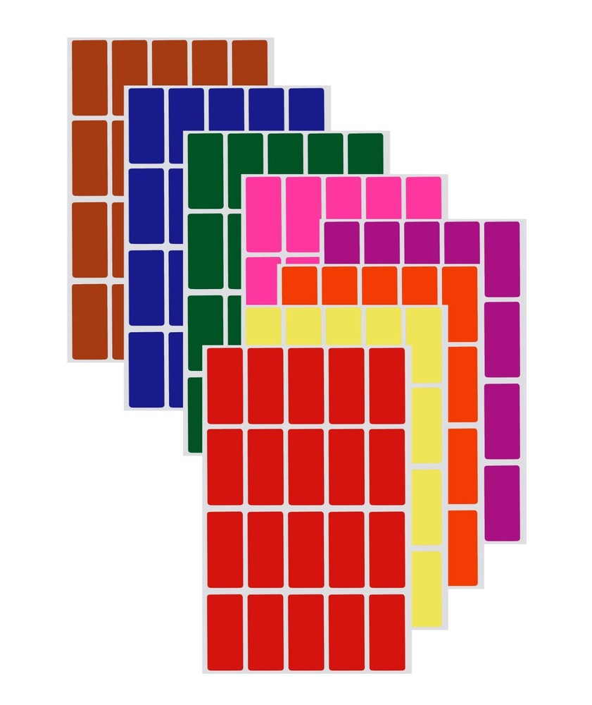 Rectangular Color Code Stickers Names Tag File Folder Name Badge Labels 160 Pack
