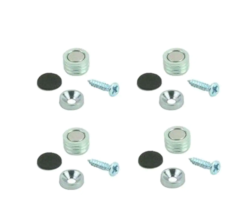 Master Magnet 2 lb. Pull Rare Earth Magnetic Latch Kit (4-Piece per Pack) 96434