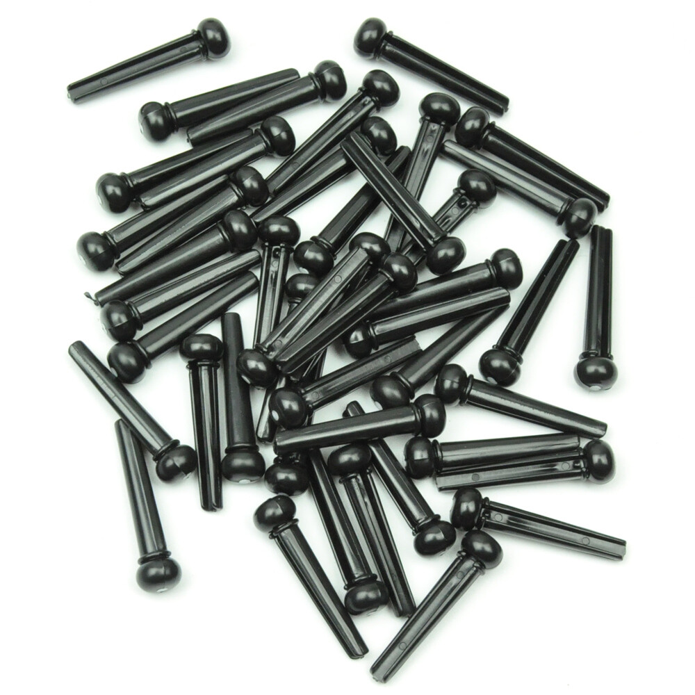 50pcs Universal Acoustic Guitar Bridge Pins Nut Plastic Black