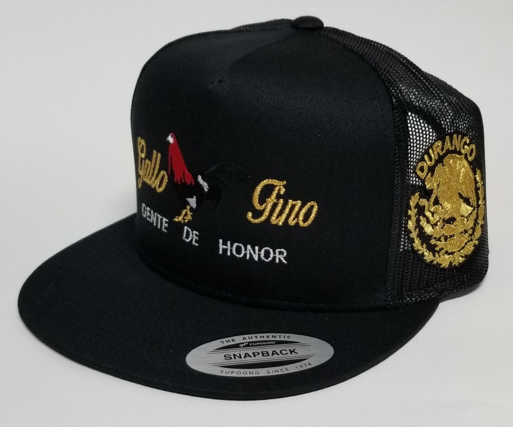DURANGO GALLO FINO  HAT MESHTRUCKER BLACK  SNAP BACK ADJUST NEW