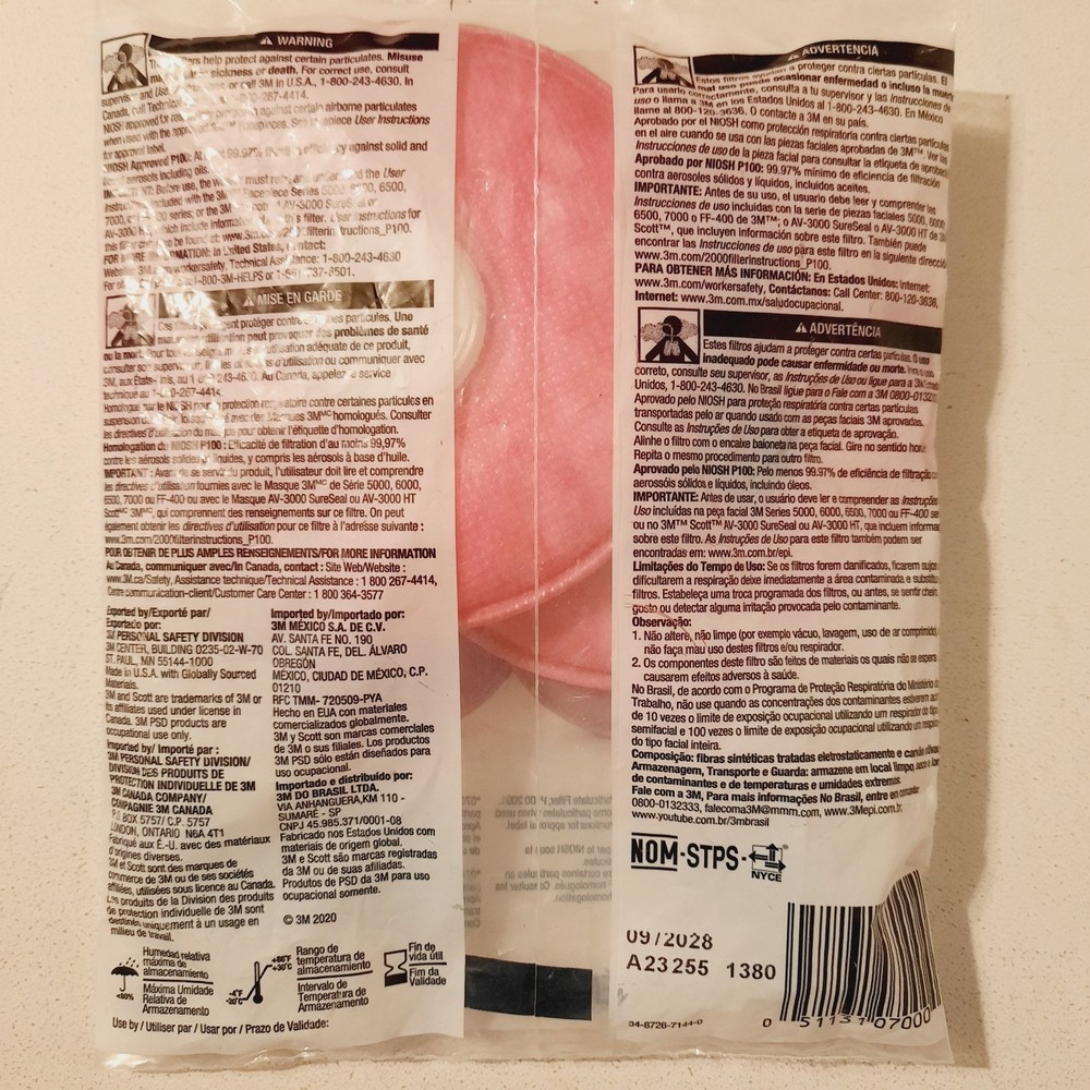 3M Particulate Filter 2091/07000 Standard Size 2 Pack