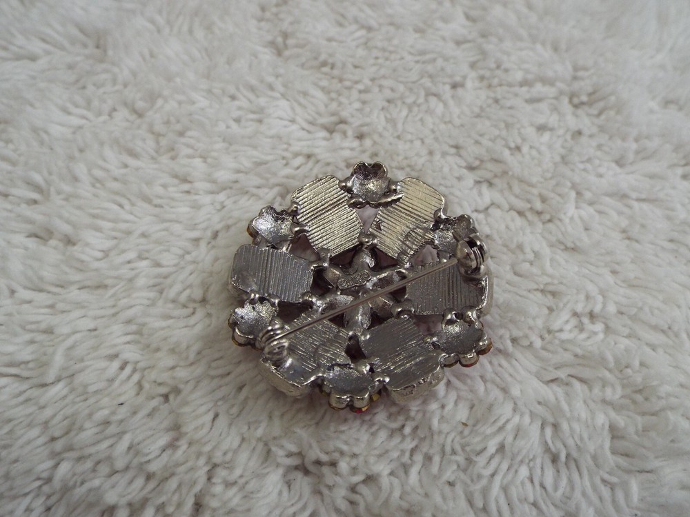 CARA Silvertone Pink Rhinestone Bead Pin (G2)