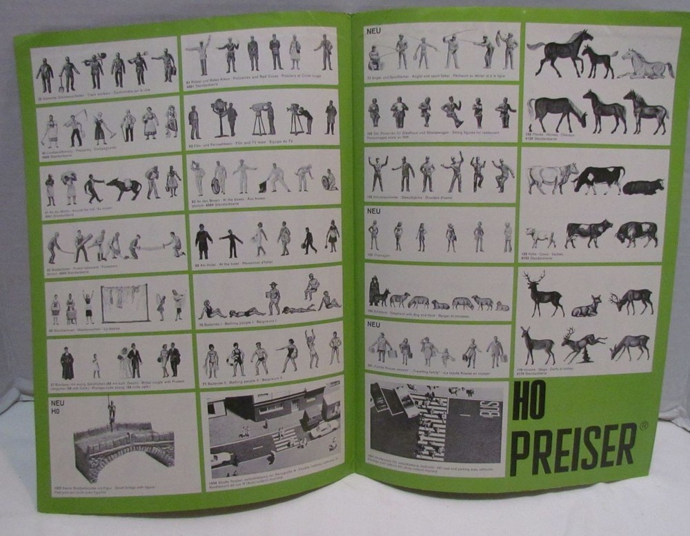 1972 Preiser Catalog HO Figures for Model Railroads