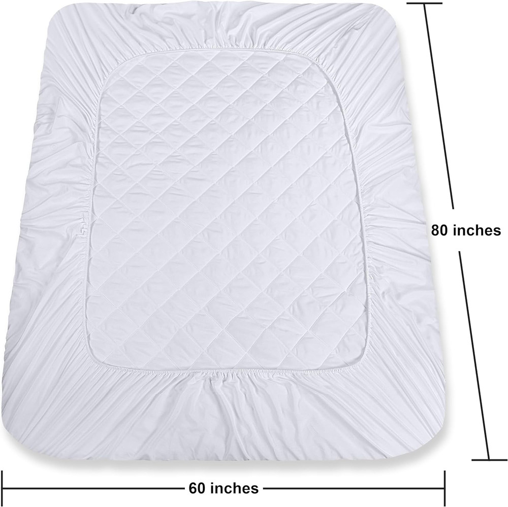 Utopia Bedding Quilted Fitted Mattress Pad, Queen Size, Elastic Fitted Mattress