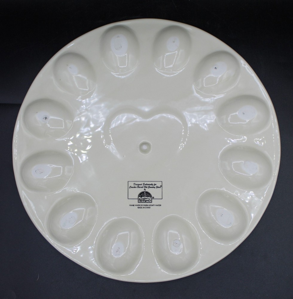 Cracker Barrel Egg Tray Egg Plater 12.5" Family