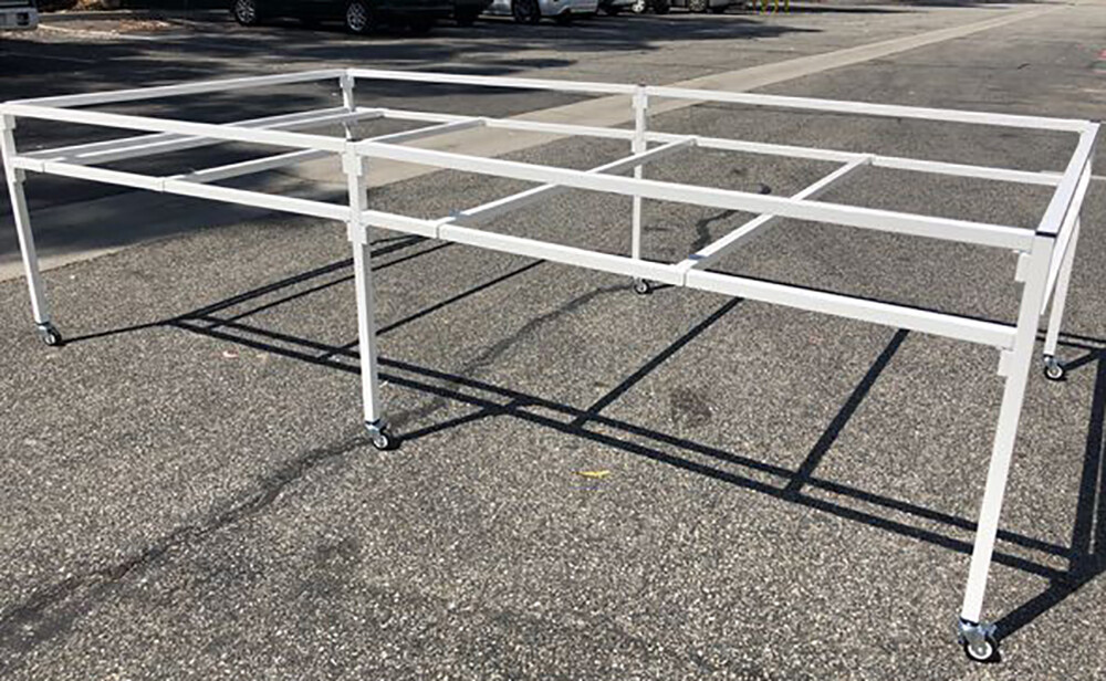 EAZY 4' x 8' Rolling Flood Table Stand Hydroponic Germination Trays Plants
