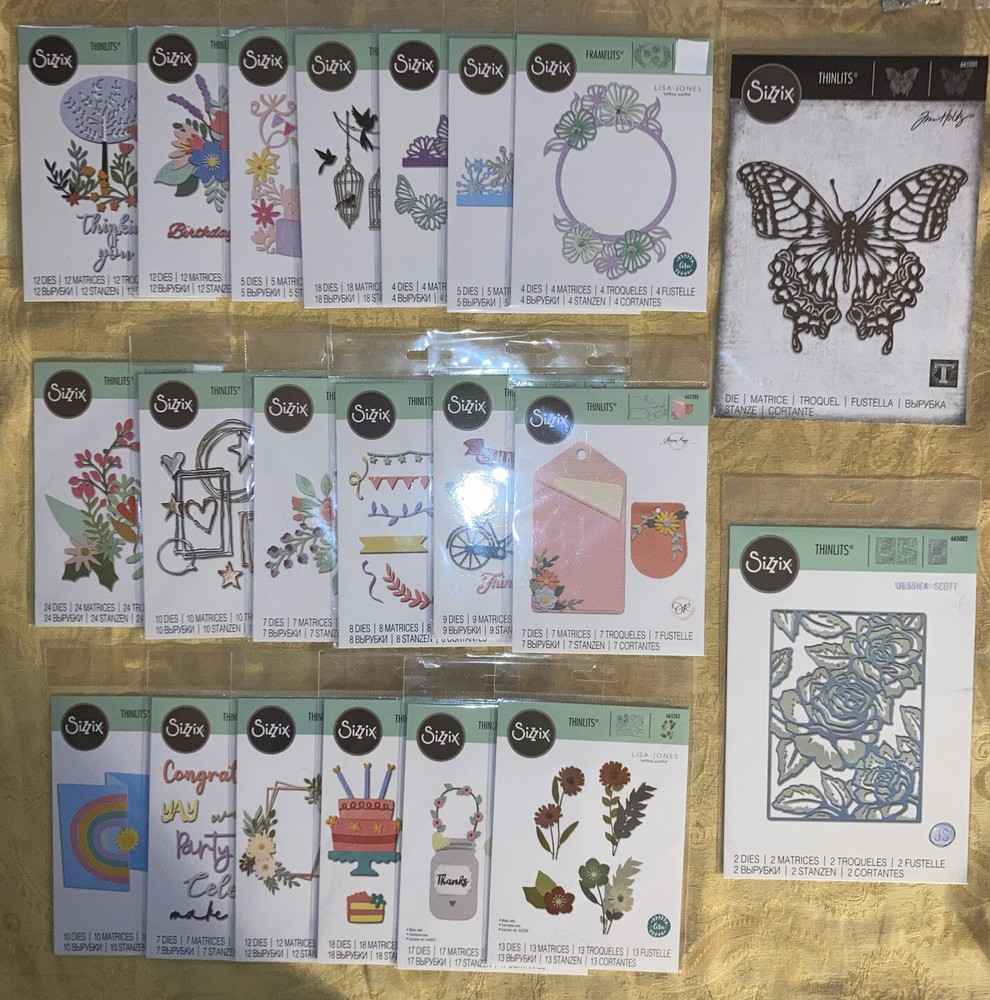 Sizzix Thinlits Metal Die Pack YOU CHOOSE: Florals, Tags, Edges, Borders, More