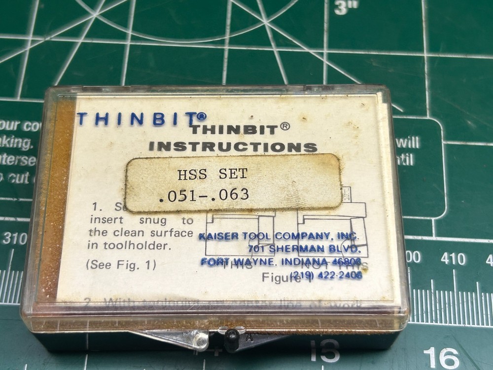 MACHINIST HmDrCb TOOL LATHE MILL Thinbit Inserts in Case Bb