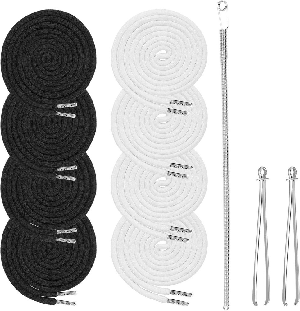 8PCS Drawstring Cord, Paired with 3 Drawstring Threader Tools, Reliable Drawstri