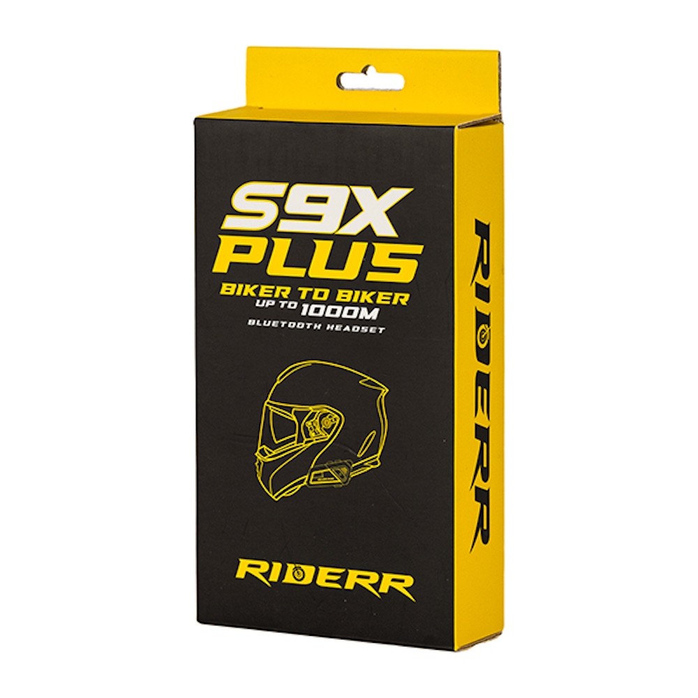 RIDERR S9X PLUS MOTORCYCLE BLUETOOTH HEADSET SYSTEM - SINGLE