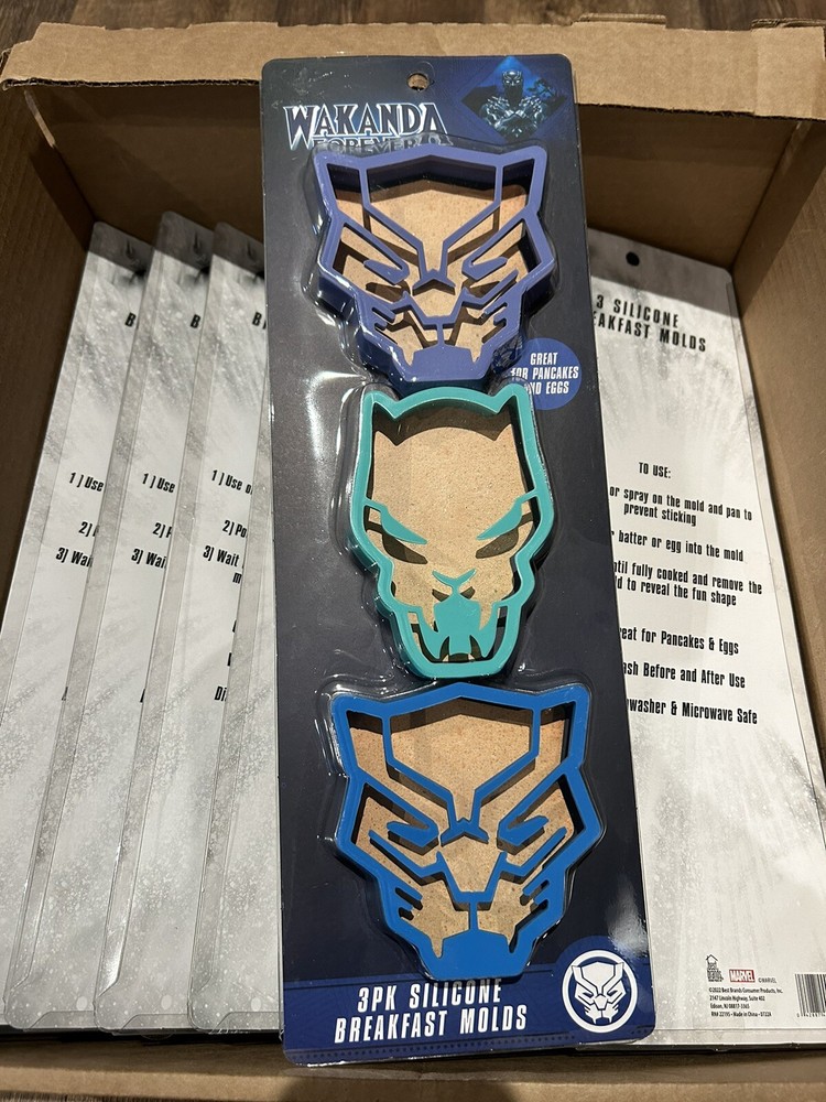 Marvel Wakanda Forever 3Pk Silicone Great for Pancakes & Eggs Breakfast Molds