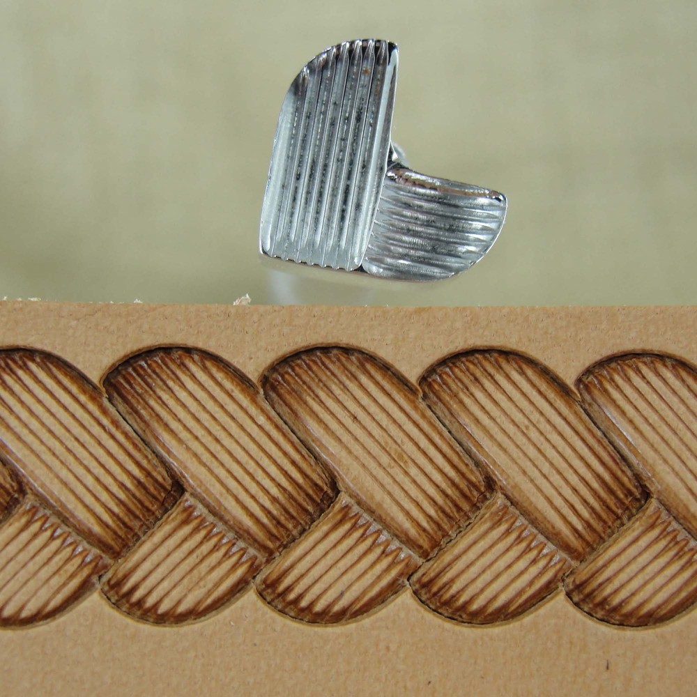 Lined Braid Border Leather Stamping Tool, Stainless Steel Leather Stamp