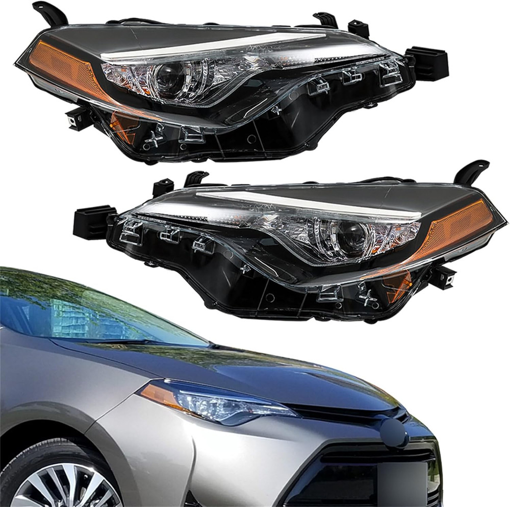 2PCS Driver and Passenger Side Headlamp Assembly Replacement for Toyota Corolla
