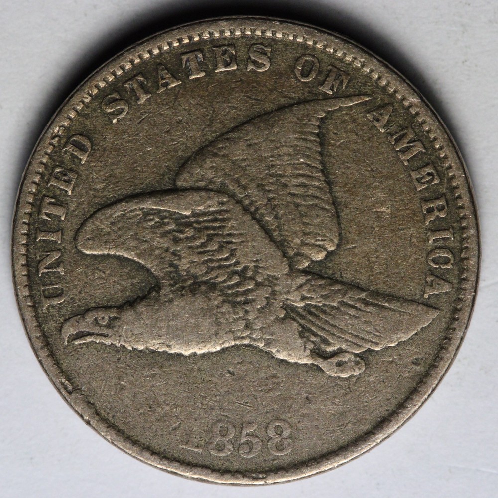 1858 SL Flying Eagle Cent Penny VF E103 AG
