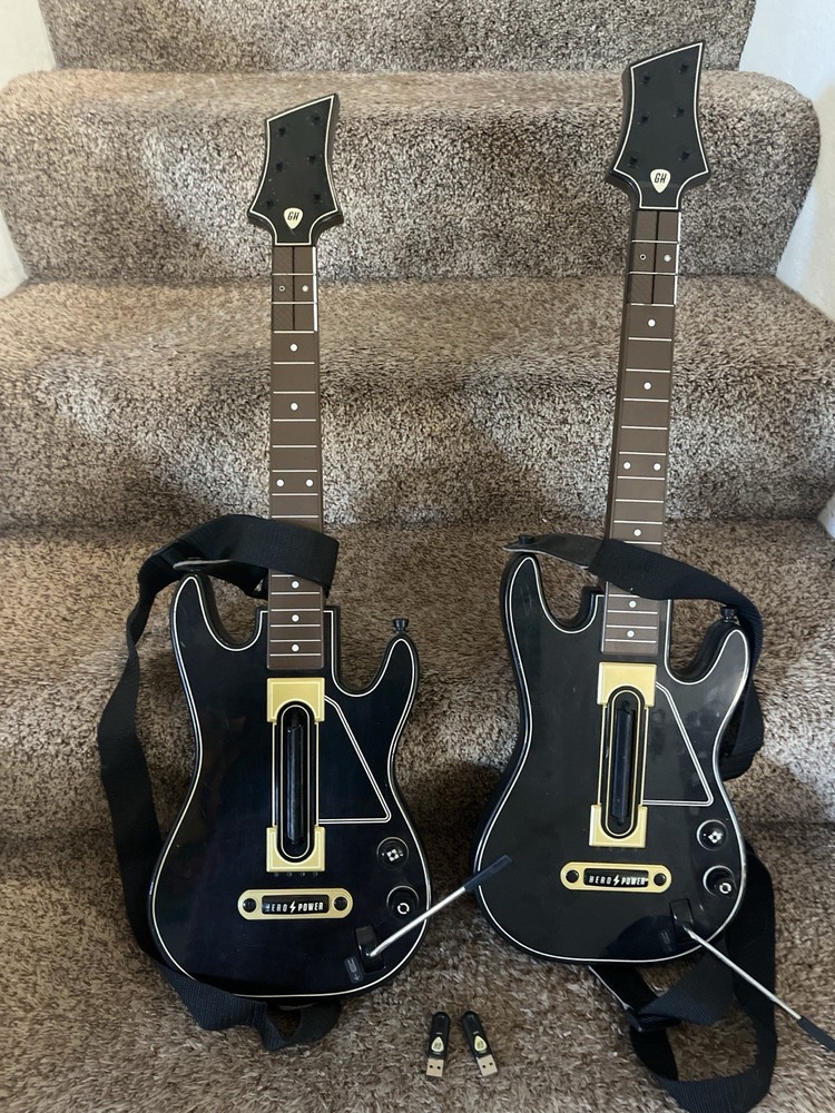 Activision Guitar Hero Wireless Guitar Controller Bundle USB Dongle Strap