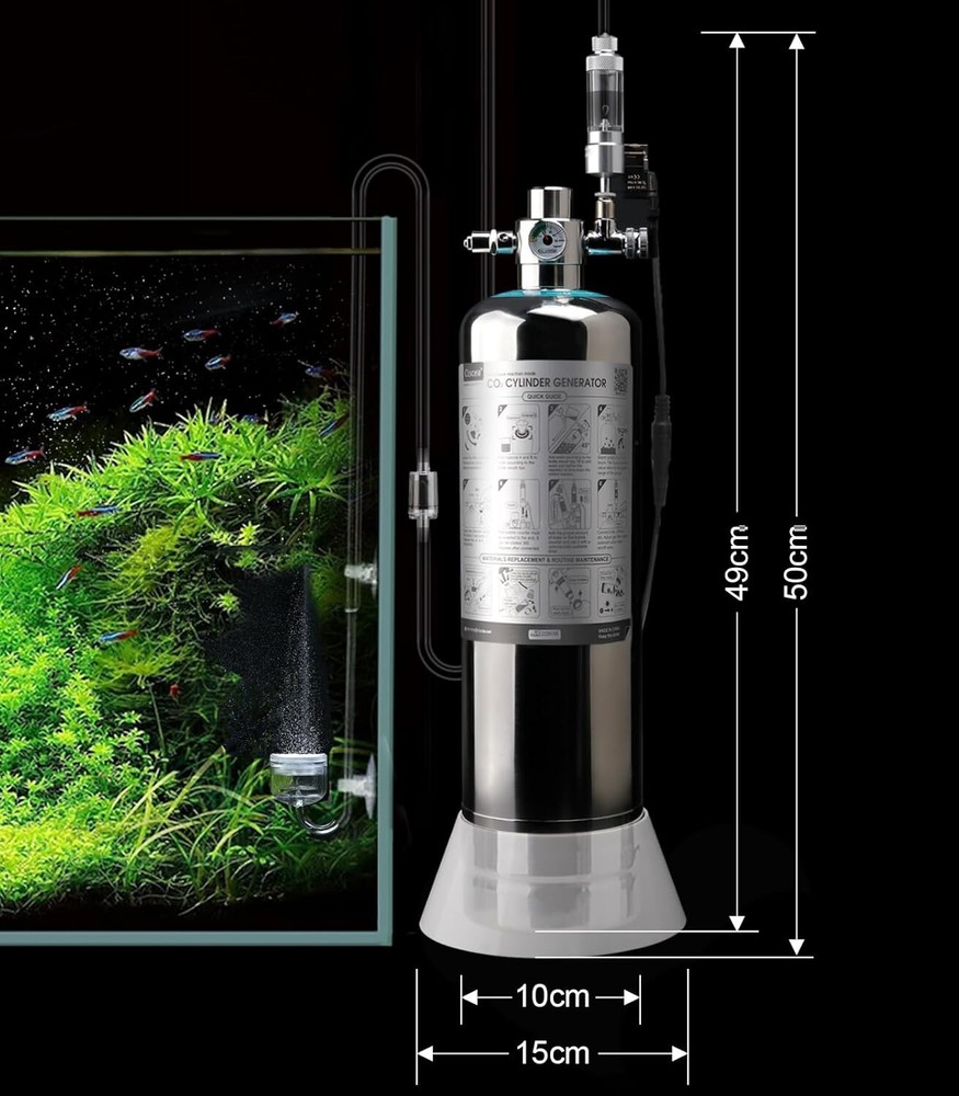 Aquarium CO2 Generator Kit Double Pressurization Enhanced Version Max for 400...